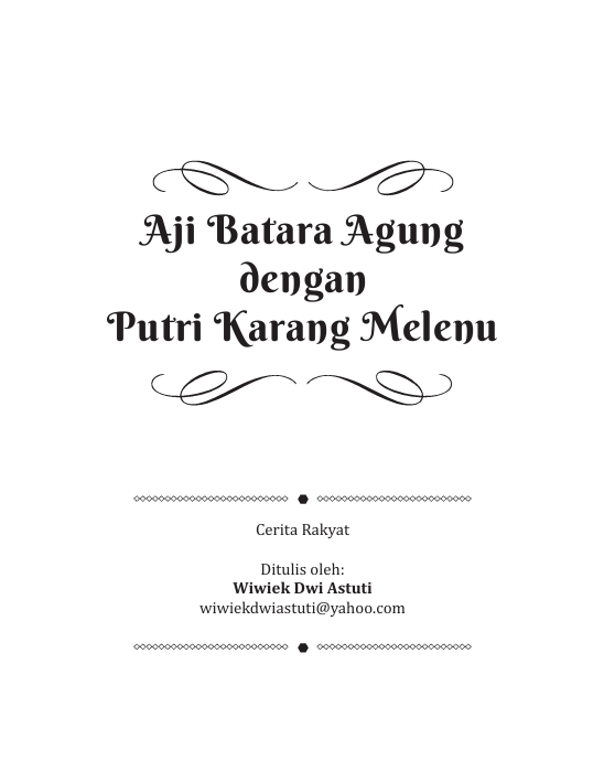 Aji Batara Agung dengan Putri Karang Melenu