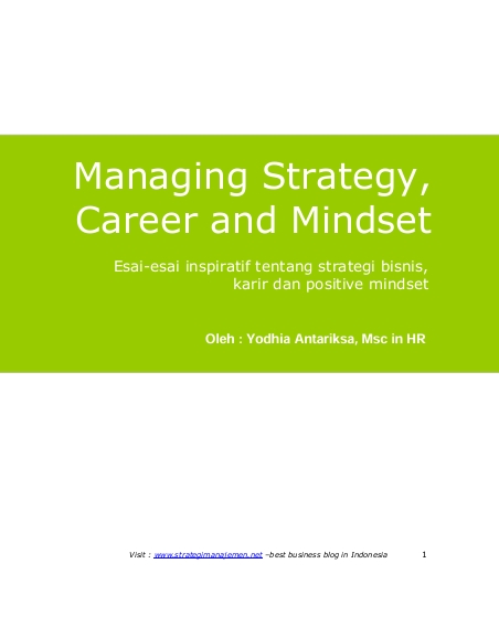 Managing Strategy, Career and Mindset